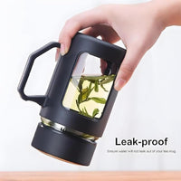 BrewShield Glass Mug with Tea Infuser – 500ml