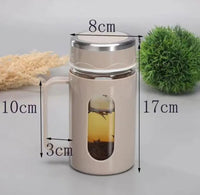 BrewShield Glass Mug with Tea Infuser – 500ml