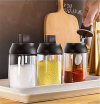 SpoonEase Airtight Spice Jar Set – 4 Pieces