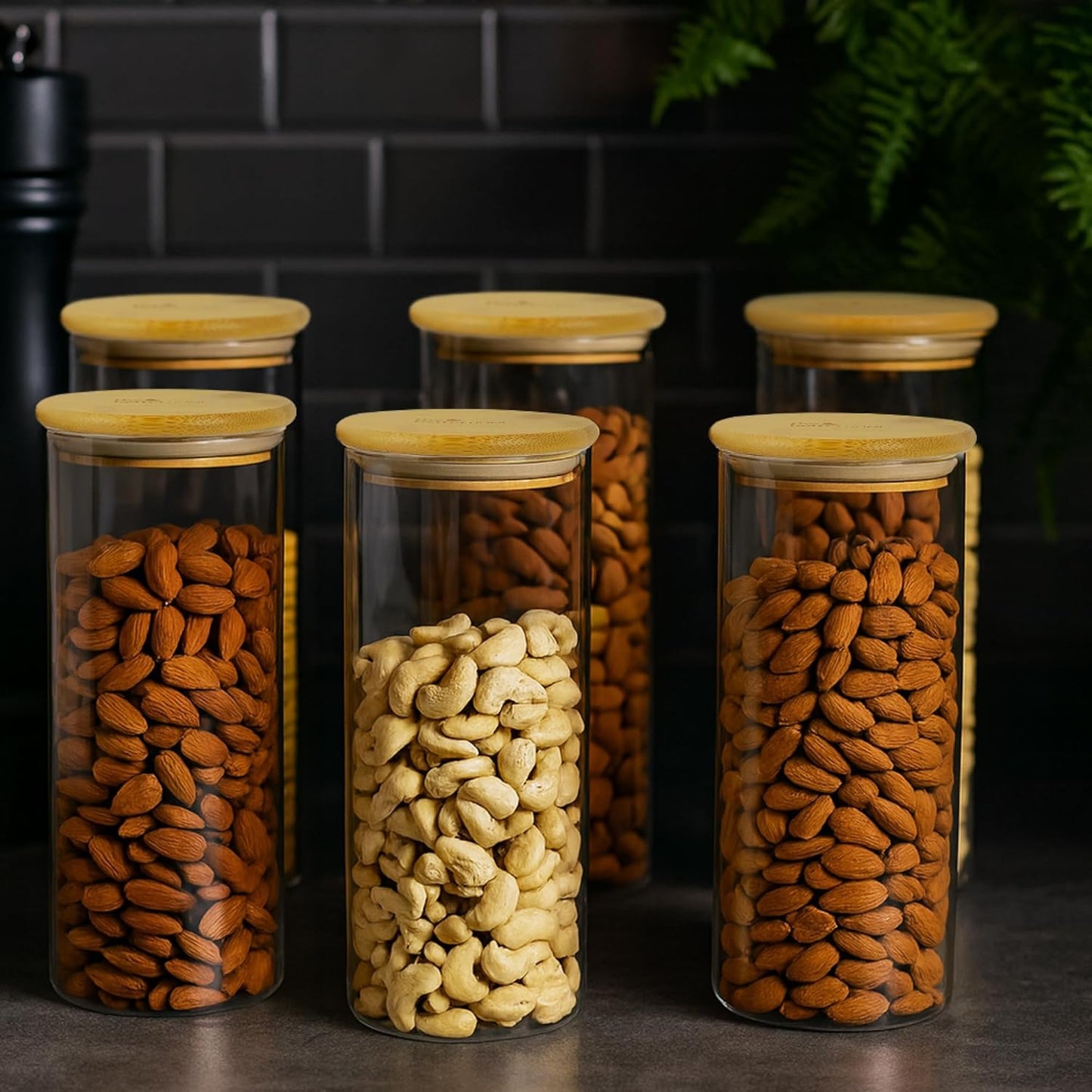 CrystalKeep Glass Storage Jar with Bamboo Lid – 1000ml