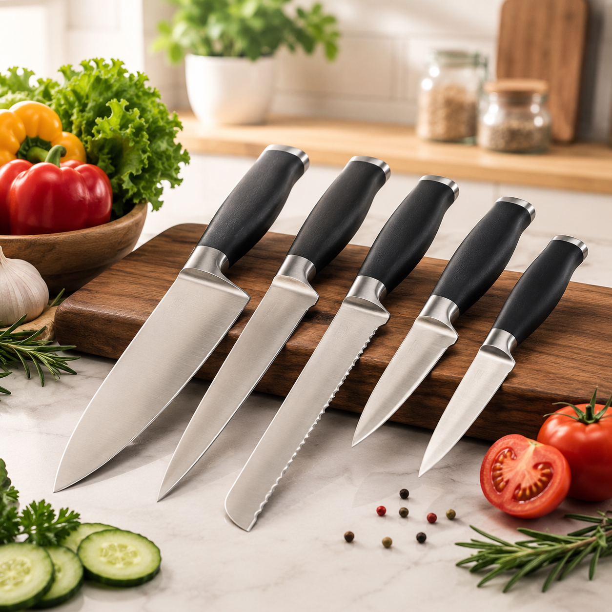 ChefGrip Premium Kitchen Knife Set – 5 Pieces