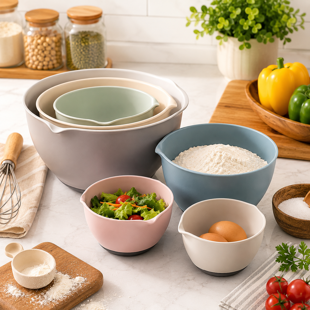 FlexMix Nesting Mixing Bowl Set – 5 Pieces