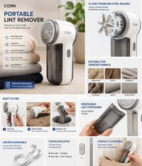 COIIN Portable Fabric Lint Remover – Rechargeable Clothes Shaver