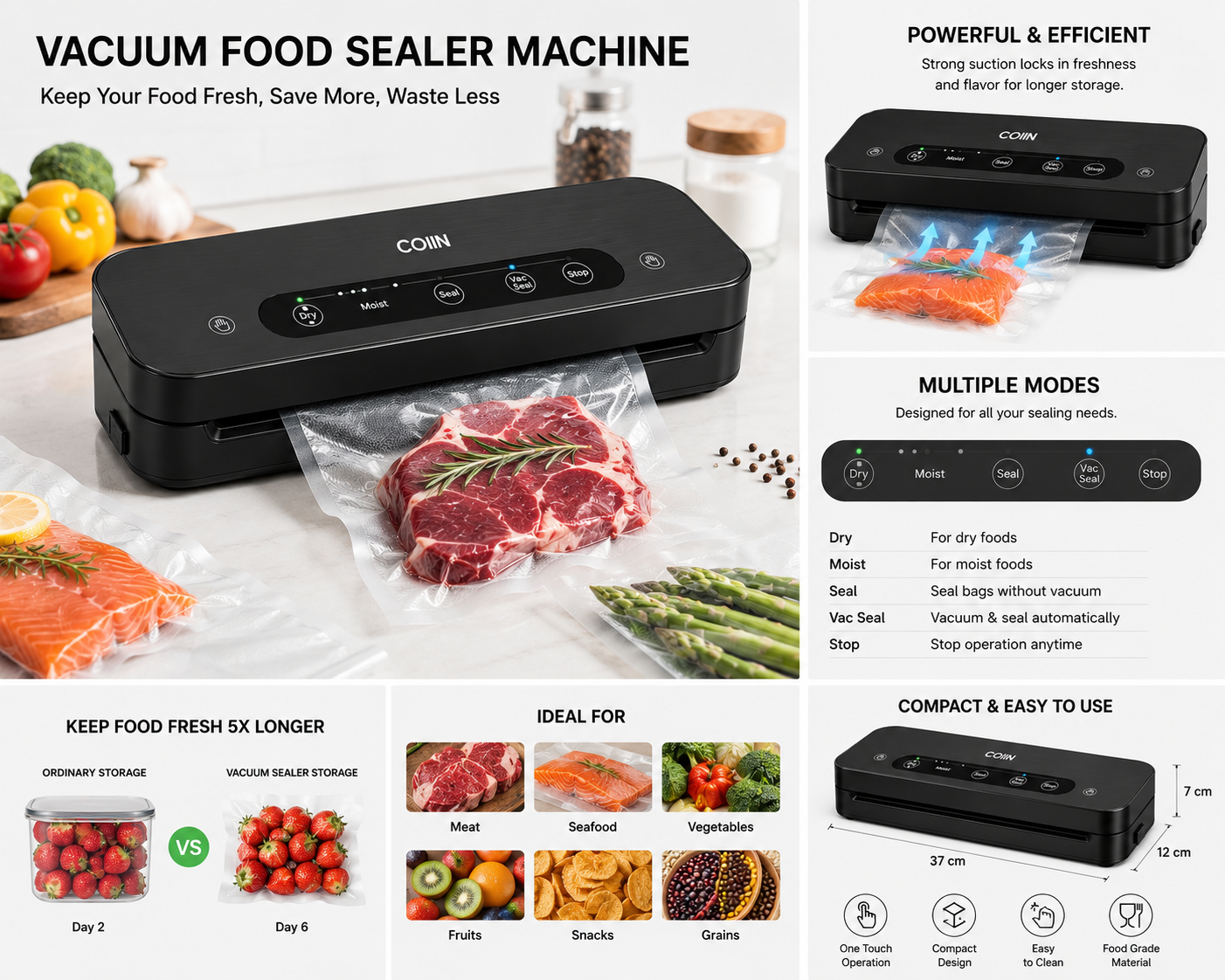 Vacuum Food Sealer Machine | Fresh Food Storage Solution