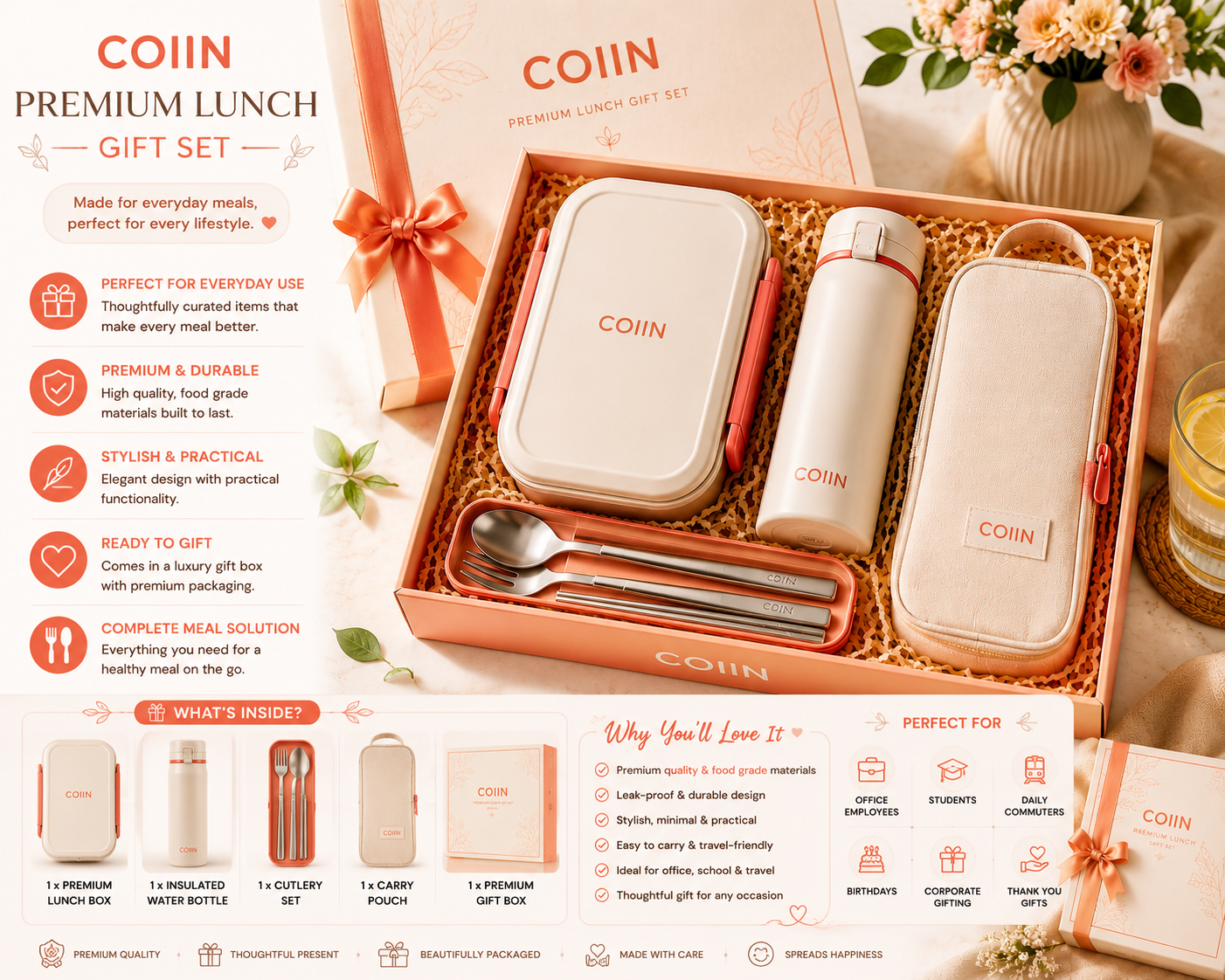 COIIN Premium Lunch Gift Set – Office & Travel Edition