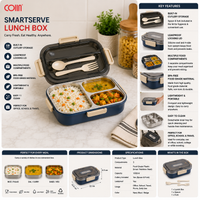 COIIN SmartServe Lunch Box – Leakproof Lunch Carrier with Spoon & Fork Storage