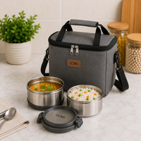 COIIN MealMate Stainless Steel Lunch Container Set – Insulated Carry Bag Included