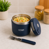 COIIN NoodleGo Insulated Lunch Cup – Portable Food Container with Folding Fork