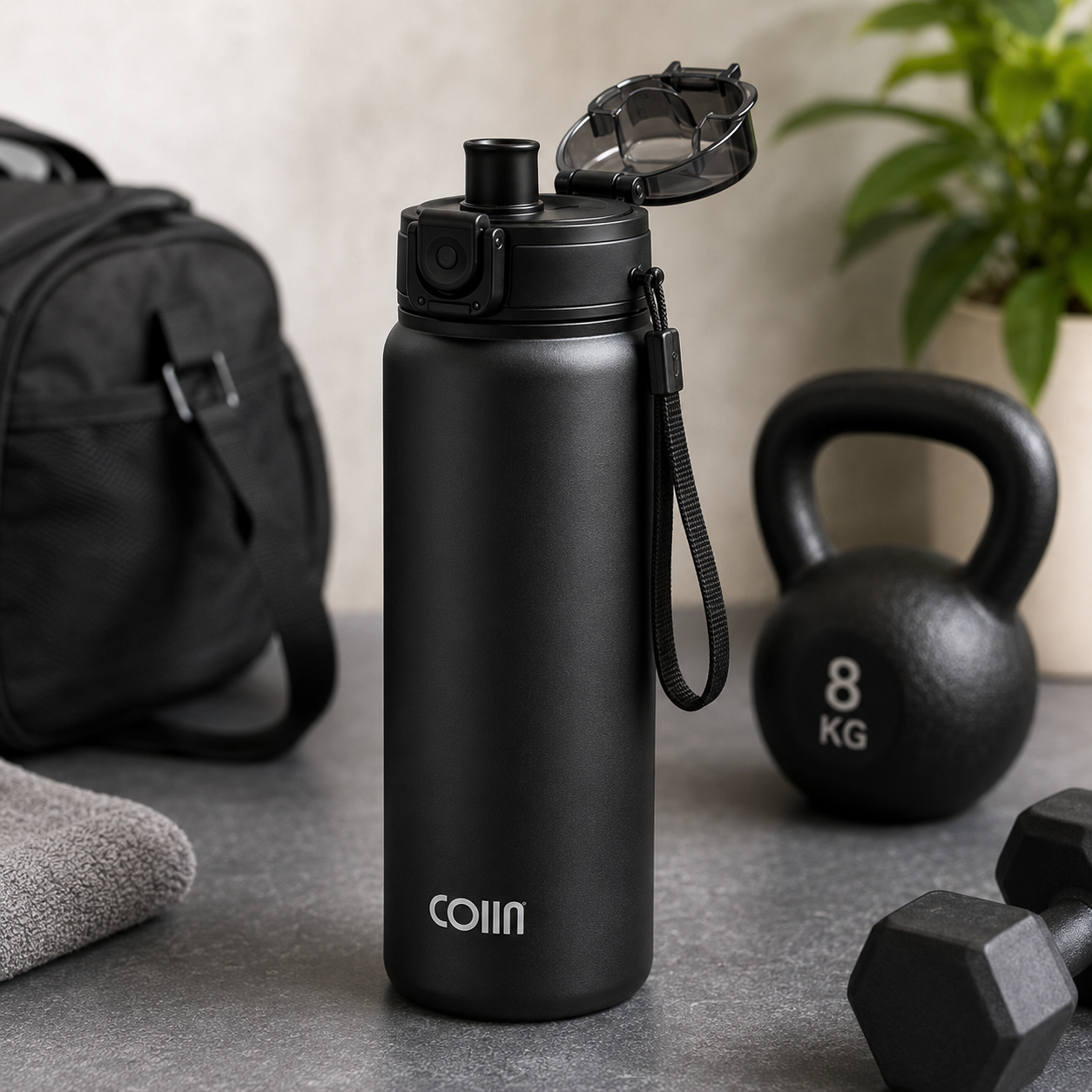 COIIN ActiveFlow Sports Water Bottle – Double Wall Vacuum Insulated Flask