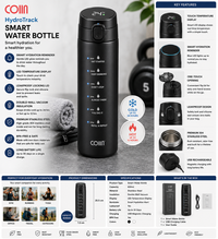 COIIN HydroTrack Smart Water Bottle – LED Hydration Reminder Bottle