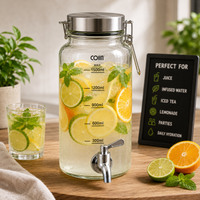 COIIN ServeFlow Glass Beverage Dispenser – Leakproof Juice & Infusion Bottle
