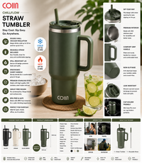 COIIN ChillFlow Straw Tumbler – Vacuum Insulated Travel Cup