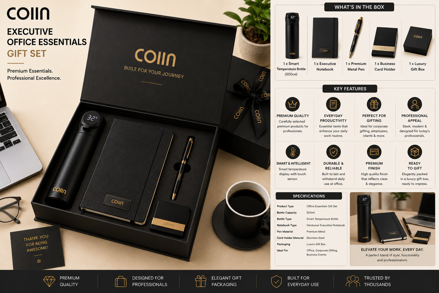 COIIN Executive Office Essentials Gift Set – Premium Professional Collection