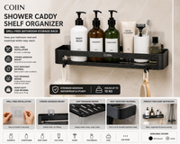 COIIN Shower Caddy Shelf Organizer – Drill-Free Bathroom Storage Rack