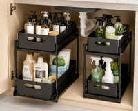 COIIN 2-Tier Under Sink Storage Organizer – Sliding Cabinet Rack
