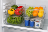 COIIN ClearView Refrigerator Storage Bin Set – Stackable Fridge Organizers (Set of 4)