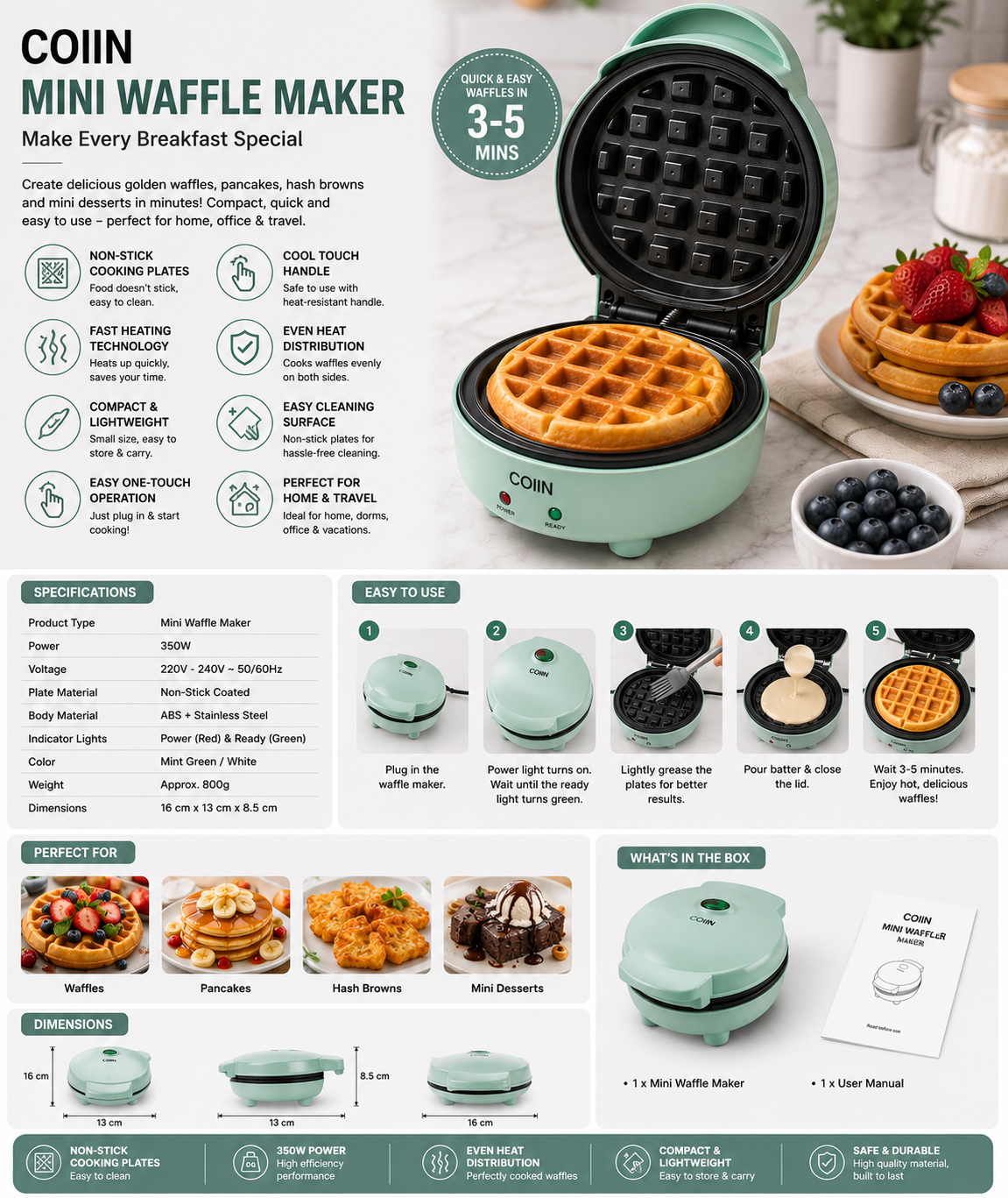 Mini Waffle Maker