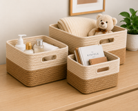 COIIN Woven Storage Basket Set – Multipurpose Organizer (Set of 3)