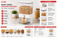 COIIN Smart Cereal Dispenser Container – Dry Food Storage Organizer